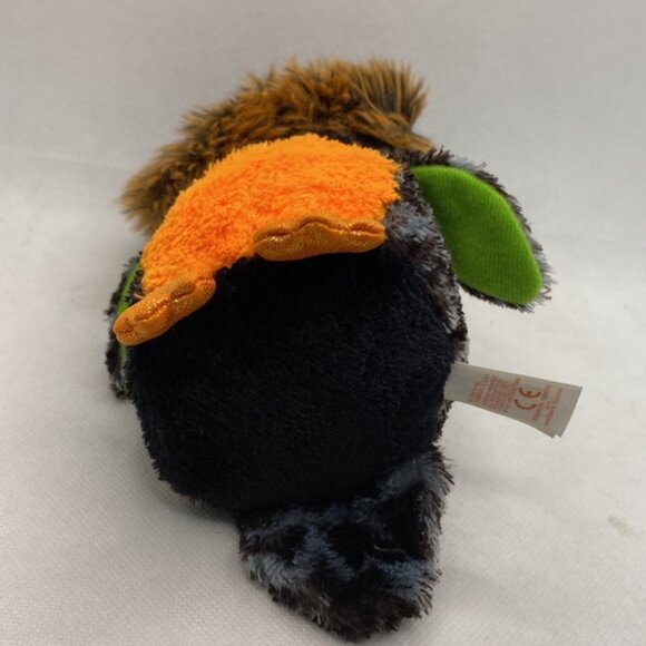 Ty Beanie Boo Midnight Owl 6” Glitter Eyes Plush Stuffed  Black Orange Bird - Picture 7 of 8